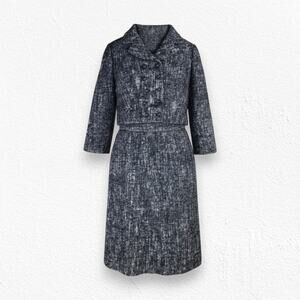 1950s Shannon Rodgers Tweed Dress Jacket Set Pink Black ILGWU Union USA Size 6